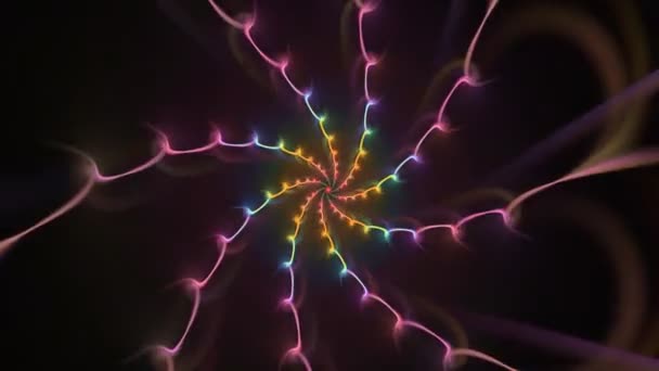 Colorful Spider Net Fractal Colorful Motion Footage — Stock Video