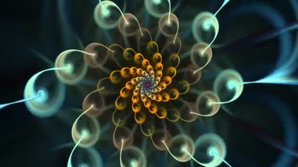 Las Medusas Azules Profundidad Imágenes Movimiento Colorido Fractal — Vídeo de stock