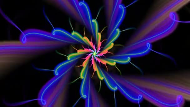 Stroboscope Bleu Fractal Séquences Mouvement Colorées — Video