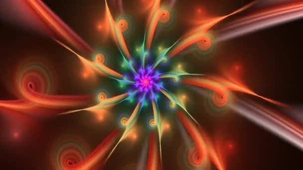 Spiral Ending Black Hole Fractal Colorful Motion Footage — Stock Video