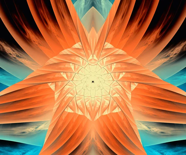 Цветные фрактальные произведения, созданные компьютером — стоковое фото
