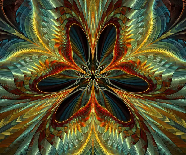 Création fractale colorée générée par ordinateur — Photo
