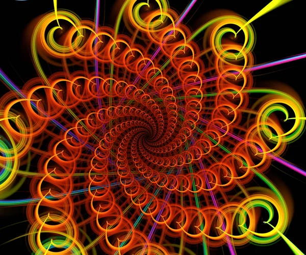 Création fractale colorée générée par ordinateur — Photo