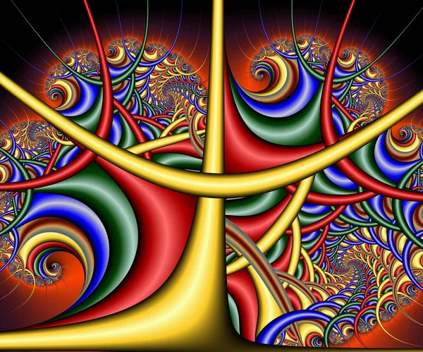 Computer Generated Colorful Fractal Artwork Creative Design Entertainment — Stock Photo, Image