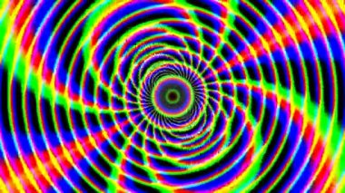 Gökkuşağı geometrik optik illüzyon nesneleri ile renkli soyut hareket videosu