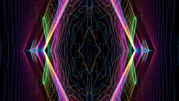 Clip Imágenes Movimiento Abstracto Colorido Con Lápiz Arte Ilusión Óptica — Vídeos de Stock
