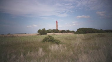 Almanya'nın baltık denizinde Fehmarn adasında Deniz Feneri Fluegge