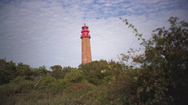 Almanya'nın baltık denizinde Fehmarn adasında Deniz Feneri Fluegge