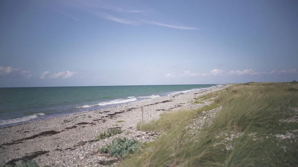 Pohled na písečnou pláž na ostrově Fehmarn v Baltském moři Royalty Free Stock Obrázky