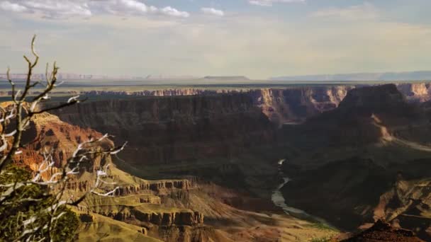 Timelapse van de Grand Canyon op een bewolkte dag — Stockvideo
