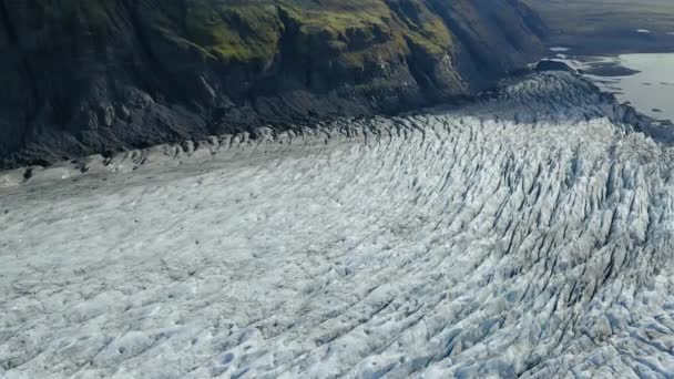 Aerial view of glacier from above - 4k stock aerial footage — Stock Video