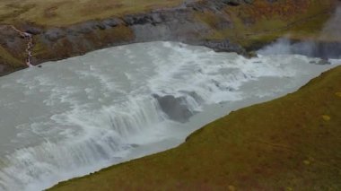 Godafoss Şelalesi Havalimanı. İzlanda 'nın en görkemli şelalelerinden biri..
