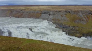 Godafoss Şelalesi Havalimanı. İzlanda 'nın en görkemli şelalelerinden biri..