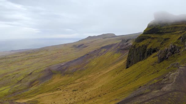 Aerial Westfjords of Iceland panorama de Troed Scenic Lookout a lo largo de Djupvegur — Vídeos de Stock