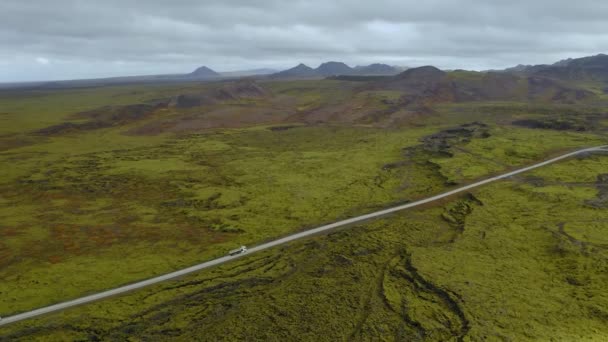 Droga lotnicza przez pola lawy Eldhraun. Islandia. — Wideo stockowe