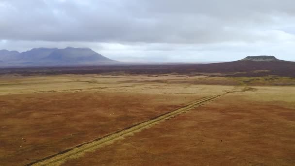 アイスランドの風景の素敵な遅い空中ドローンショット. — ストック動画