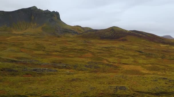 Islands antenne panorama av Troed Scenic Lookout langs Djupvegur – stockvideo