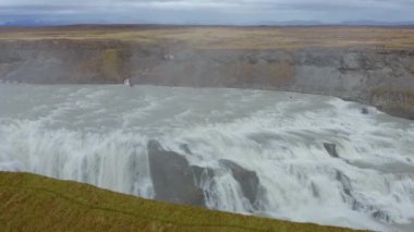 Godafoss Şelalesi Havalimanı. İzlanda 'nın en görkemli şelalelerinden biri..