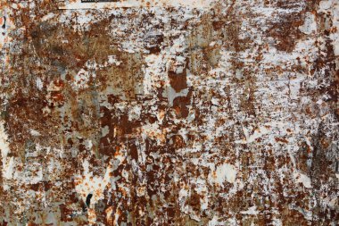 Eski grunge duvarlarındaki renkli yırtık posterler yaratıcı ve soyut arkaplan