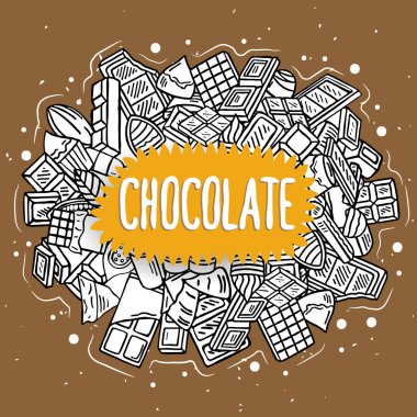 çikolata vektör çizim doodle