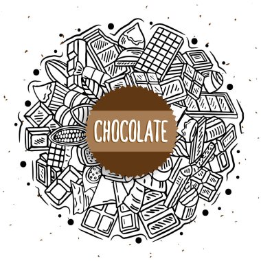 çikolata vektör çizim doodle