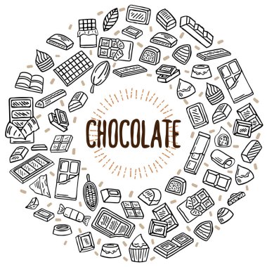 çikolata vektör çizim doodle