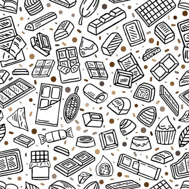 çikolata doodle sorunsuz arka plan