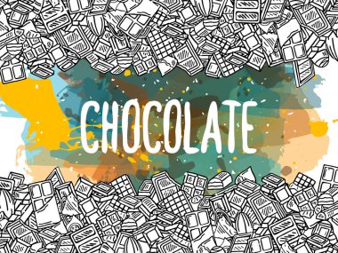 vektör çikolata doodle arka plan