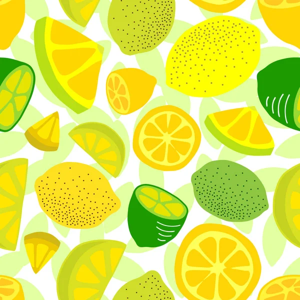 Seamless Background Lemons — Stock Vector