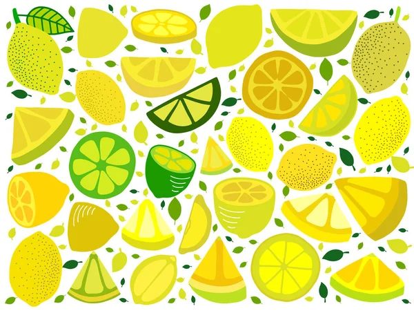 Seamless Illustration Lemons — Stock Vector