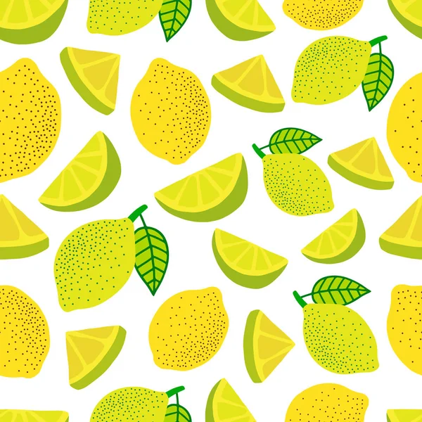 Seamless Illustration Lemons — Stock Vector