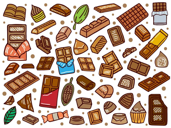 Hand Getekende Chocolade Doodle — Stockvector