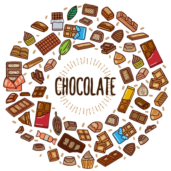 Chocolate Vector Doodle Illustration — Stock Vector