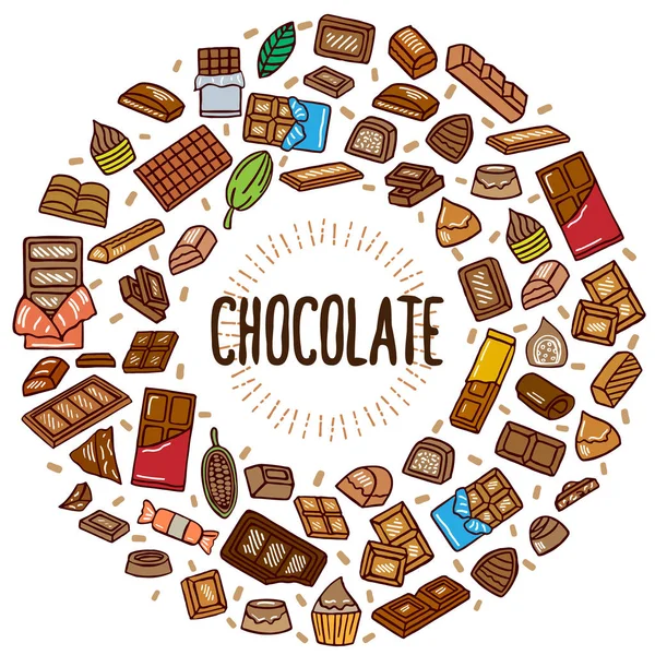 Illustration Vectorielle Doodle Chocolat — Image vectorielle