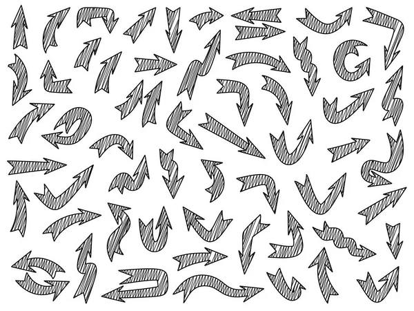 Set Arrows Doodle — Stock Vector