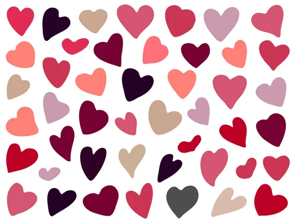 Hand Drawn Hearts Set — Stock Vector