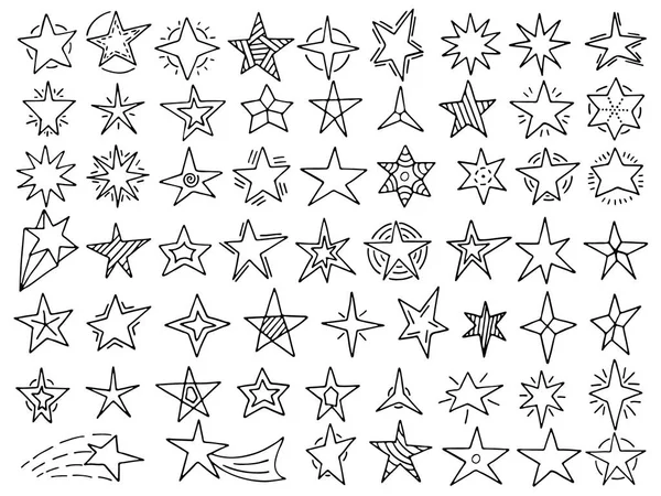 set elle çizilmiş doodle yıldız seti doodle yıldız tasarım kullanmak için