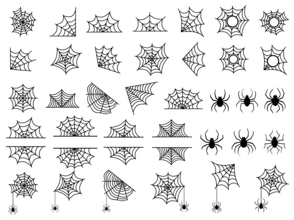 Halloween spindelnät och spindlar Royaltyfria Stockvektorer