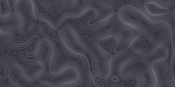 Топографический фон карты. Черная абстрактная контурная поверхность, ландшафтная сетка с волновой формой. Географическая текстурированная схема, иллюстрация топографии . — стоковый вектор