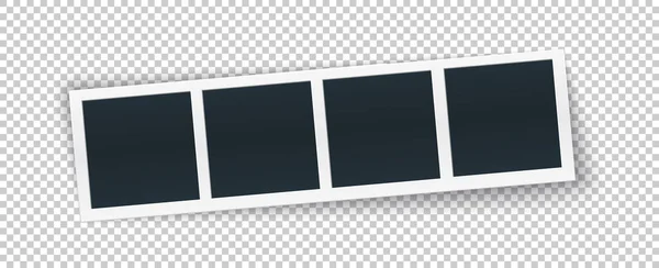 Шаблон смужки фоторамки в реалістичному стилі. Векторний макет фото ізольований на прозорому фоні . — стоковий вектор