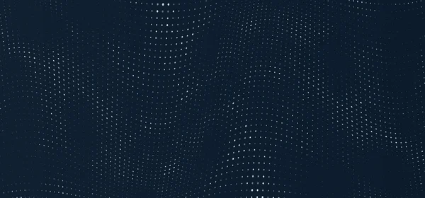 シルバーハーフトーンの背景。バナー、ポスター、壁紙、招待状などのための豪華なドットテクスチャ。黒い背景の銀波パターン、ベクトルデジタルイラスト. — ストックベクタ