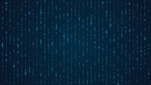 Mavi matris arka planı. Geçmişe dönük fütürist tarzda ikili numaralar düşmek, program kod olayları, hackkathon, siber illüstrasyon için soyut dijital duvar kağıdı.