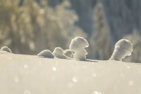 Fantástico Paisaje Montaña Resplandeciente Por Luz Del Sol Escena Invernal —  Fotos de Stock