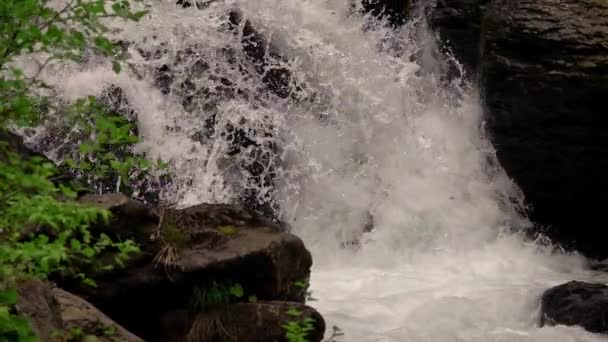 Waterfall Deep Mountains Slow Motion — Stock Video
