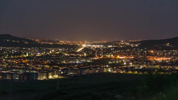 Чудовий Пейзаж Міста Околиць Уночі Timelapse — стокове відео