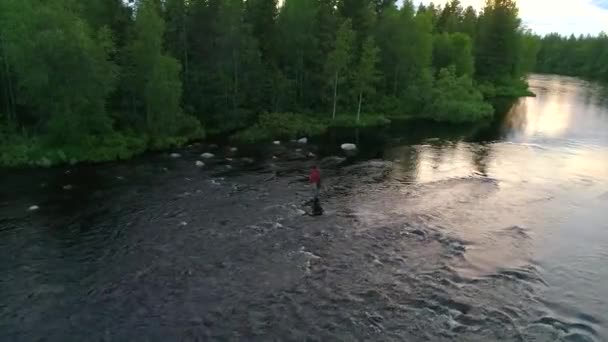 Drohnenaufnahmen Von Fischern — Stockvideo