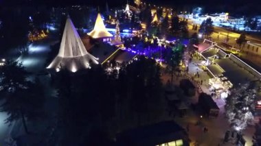 kış sahnesi kış köyü drone görüntüleri