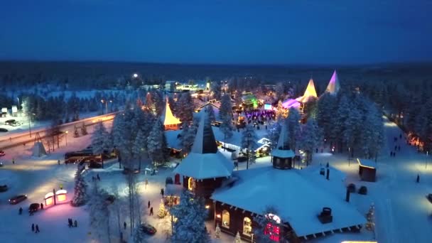 Imágenes Drones Escena Invierno Sobre Pueblo Invierno — Vídeos de Stock