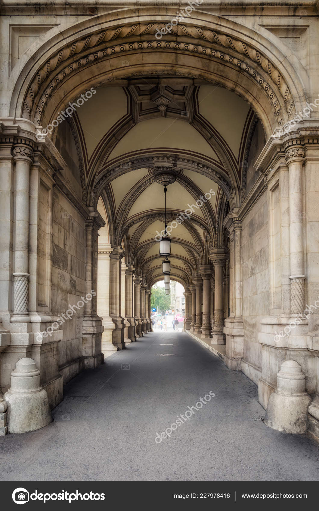 Scenic View Beautiful Arcade Vaulted Ceilings Public Building