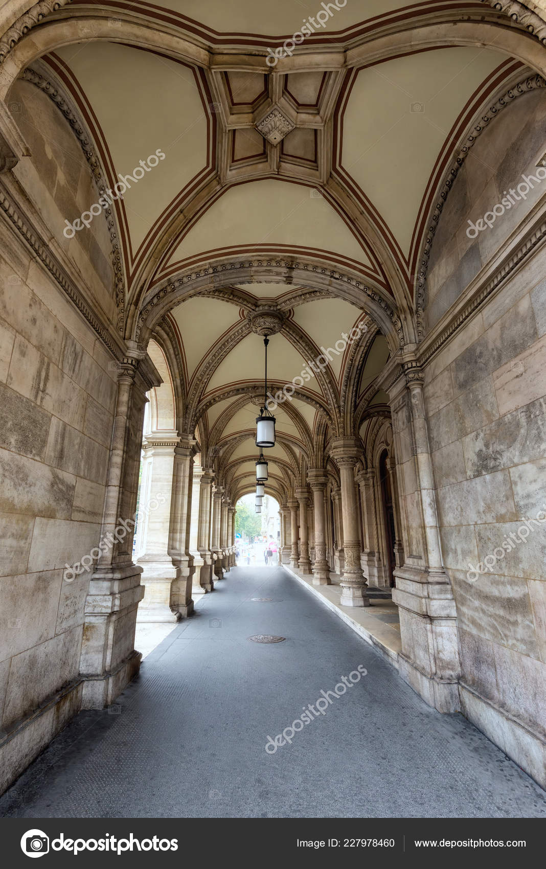 Scenic View Beautiful Arcade Vaulted Ceilings Public Building